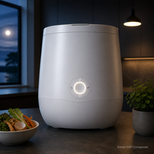 Machine à Compostage des Déchets Alimentaires Sans Odeur, Composteur Électrique de Cuisine, Composteur Intelligent WiFi Automatique, Bac à <span class=keywords><strong>Compost</strong></span> 4L pour Comptoir - Product Image 1