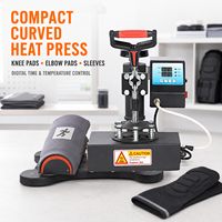 Presse à chaud manuelle pour genouillères, presse à transfert thermique par sublimation à bras oscillant pour genouillères sportives personnalisées