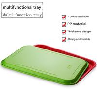 Plateau alimentaire rectangulaire en plastique PP, design moderne, écologique, pour restaurant, cantine, service de fête, assiette alimentaire épaissie