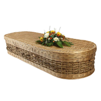 Ataúd de Mimbre de Sauce Natural Biodegradable, Ataúd Funerario con Forro Interior Personalizable, Artículos Funerarios Ecológicos