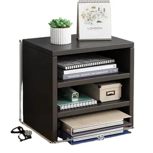 Kleines 3-Schichten-Holz-Büro-Computer-Tisch-Speicher regal Bücherregal 23 × 20 × 27 cm mit Monitorschrank erweiterbare Funktionen