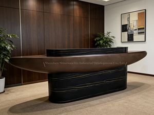 Bureau <span class=keywords><strong>d</strong></span>'<span class=keywords><strong>accueil</strong></span> irrégulier en fibre de verre, mobilier haut de gamme personnalisé, halls <span class=keywords><strong>d</strong></span>'hôtel de luxe, bureaux <span class=keywords><strong>d</strong></span>'<span class=keywords><strong>accueil</strong></span> modernes incurvés en pierre pour entreprises - Product Image 5