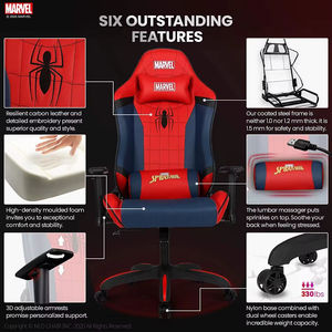 Diseño moderno Supermen Silla giratoria para juegos Masaje Oficina Computadora <span class=keywords><strong>Sillas</strong></span> de carreras 2D Reposabrazos <span class=keywords><strong>Sillas</strong></span> Gamer - Product Image 3