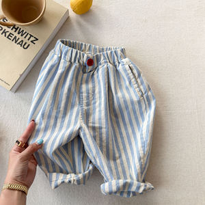 <span class=keywords><strong>Pantaloni</strong></span> Capri Estivi <span class=keywords><strong>per</strong></span> Bambini Stile Coreano a Gamba Larga Anti-zanzare in Puro Cotone Lavato <span class=keywords><strong>per</strong></span> Bambine - Product Image 1