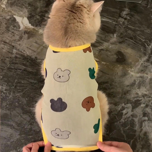 <b>Cute</b> Animal Pattern Pet Cat Vest Breathable Polyester Summer Clothes For British Shorthair Ragdoll Cats - Product Image 4