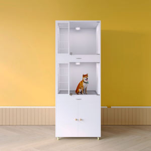 กรงสัตว์เลี้ยงทำจากไม้ระดับพรีเมี่ยมพร้อมช่องกว้างขวางและดีไซน์ทันสมัยสำหรับสุนัข - Product Image 1