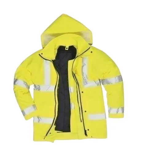 Cappotto invernale riflettente colore fluorescente CE 150D-600D giacca protettiva rivestita in PU/PVC