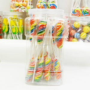 Bâtons de <span class=keywords><strong>sucette</strong></span> écologiques en forme de spirale colorée <span class=keywords><strong>sucette</strong></span> aromatisée fruitée avec présentoir en vrac emballé - Product Image 4