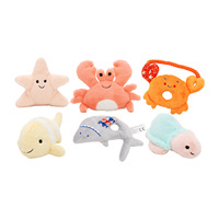 Jouet en peluche interactif et structuré pour soulager l'anxiété des chiens - Matière polyester, design animal de dessin animé, utilisation intérieure/extérieure