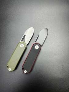 Dao gấp mini EDC lưỡi dao D2, cán G10 gia công CNC, dụng cụ bỏ túi chính xác cao dùng cho cắm trại, đi bộ đường dài, có lỗ móc khóa, OEM, tự chế - Product Image 2