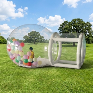 Vente flash - Maison à bulles gonflable en PVC transparent - Double tunnel - Dôme en cristal - <span class=keywords><strong>Tente</strong></span> <span class=keywords><strong>pour</strong></span> enfants - <span class=keywords><strong>Location</strong></span> <span class=keywords><strong>pour</strong></span> événements d'<span class=keywords><strong>anniversaire</strong></span> - Avec souffleur d'air - Product Image 1