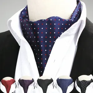 2022 पुरुषों की पोल्का डॉट प्लेड रेशम Cravat संबंधों Jacquard बुना आकस्मिक एस्कॉट पॉलिएस्टर रेशम सूट शर्ट कॉलर दुपट्टा