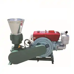 Programmable Flat-die diesel engine feed processing machine wood pellet making machine for sale with CE approved