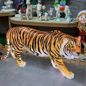 New Simulation <strong>Life</strong> <strong>Size</strong> Fiberglass <strong>Tiger</strong> Luminous Plug-in Outdoor Electrified Glowing Resin <strong>Animal</strong> <strong>Statue</strong> Garden Decoration - Product Image 1
