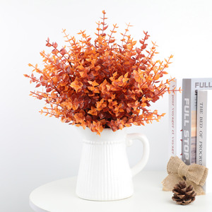 Fougères artificielles couleur automne 28 cm, fleurs en soie plastique pour décoration de mariage, décoration murale extérieure - Product Image 3
