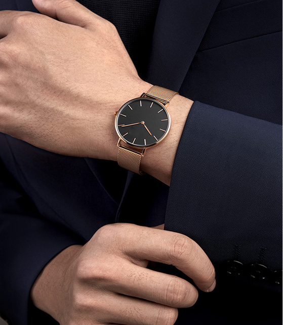 Factory Wholesale Luxury Wrist Watch Women Minimalist Low MOQ 50Pcs Custom Logo Stainless Steel Quartz Watch for Men
