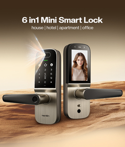 Serrure Intelligente <span class=keywords><strong>de</strong></span> Sécurité Tenon K8pro en Alliage d'Aluminium avec Reconnaissance d'Empreintes Digitales, Visage, Mot <span class=keywords><strong>de</strong></span> Passe, Carte, Déverrouillage Cloud via App Tuya, Wi-Fi et Code pour Bois - Product Image 4
