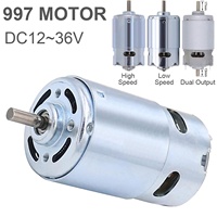 Moteur micro DC à balais HongYang 997 12-24V à aimant permanent, roulement à billes, couple élevé, faible bruit, étanche, 200W pour appareils électroménagers