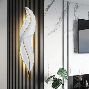 Modern Indoor Porch Corridor LED Resin <b>Wall</b> <b>Lamp</b> Creative Feather Shape Sconce Light for Hotels Durable and Stylish - Product Image 6