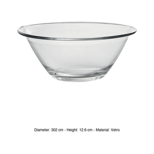 Mister <b>Chef</b> Glass Salad Bowl Ø 30 cm Tempered Stackable Bormioli Rocco - Product Image 3