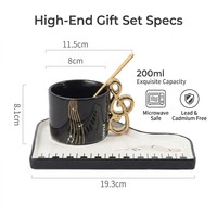Ensemble de tasses en céramique avec soucoupe pour le petit déjeuner et le thé de l'après-midi nouveau design en vente directe d'usine