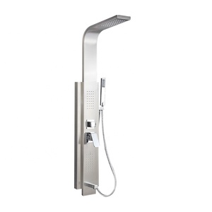 Panel Pancuran dinding baja tahan karat pegangan ganda Set kolom air terjun dengan Jet & pijat kamar mandi Panneau De <span class=keywords><strong>Douche</strong></span> - Product Image 6