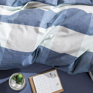 Parure de lit en coton hypoallergénique à motif géométrique, style européen-américain, 300 fils/cm², pour lit King Size, avec taies d'oreiller et jupe de lit de mariage - Product Image 2