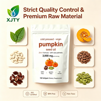 Capsules d'huile de graines de citrouille en marque blanche OEM, 180 gélules, favorise la croissance des cheveux, la santé de la vessie urinaire, soutient le système immunitaire
