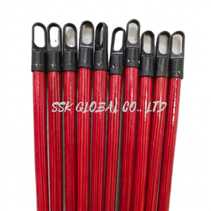 Balai à manche en bois recouvert de PVC rouge du Vietnam, avec pelle à poussière à filetage italien longue, portable, écologique, imperméable, pour toilettes, extensible - Product Image 6