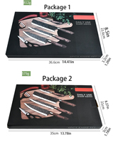 Ensemble de couteaux de boucher professionnels 6 pièces couteau utilitaire en métal de haute précision manche en plastique échantillon gratuit comprend un aiguiseur de couteau sûr