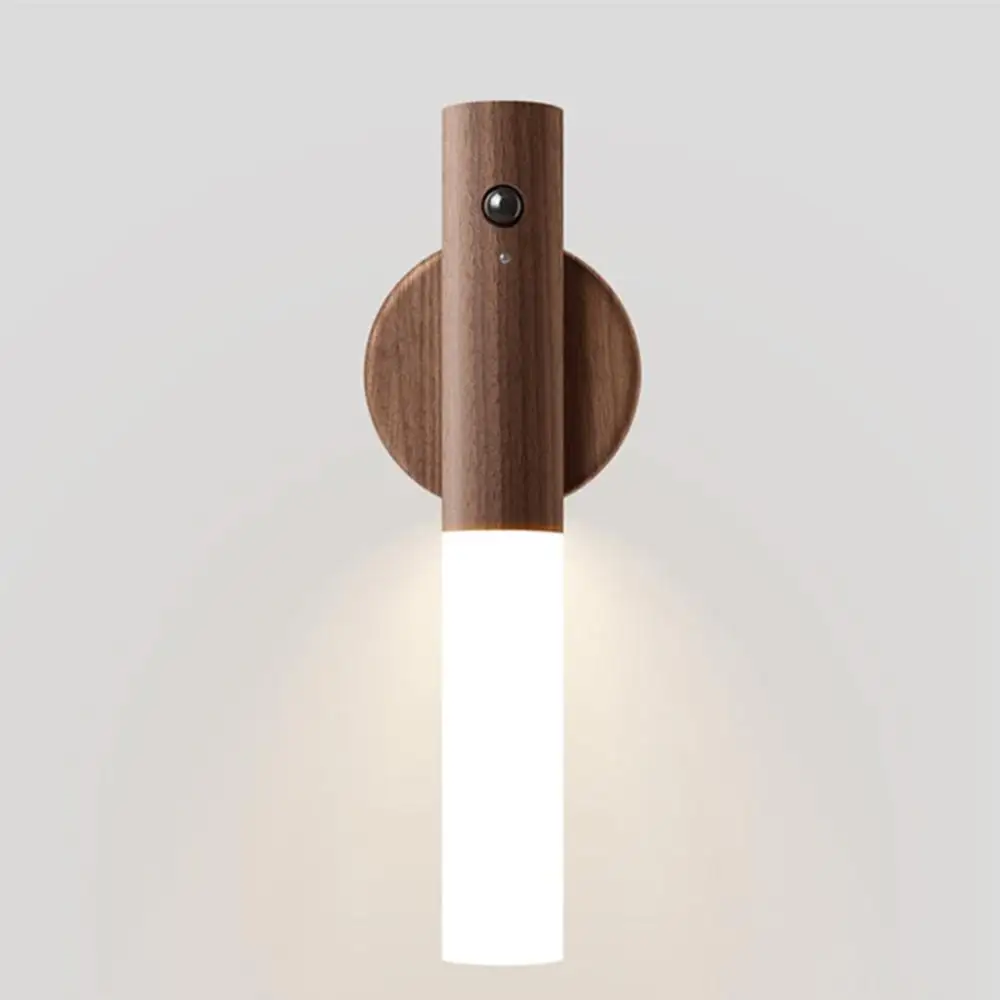 Usb Magnétique Intelligent Corps Humain Lampe À Induction Bois Sans Fil Pir Motion Sensor Led Night Light