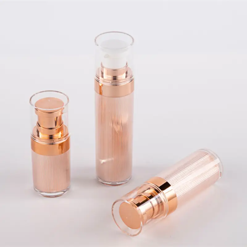 Ücretsiz örnek lüks altın kozmetik kavanoz ve şişe ambalajlama akrilik kozmetik losyon şişesi Set