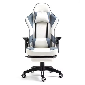 Chaise de jeu pivotante économique blanche avec repose-pieds 5925 – Chaise de gaming 5925 pas chère - Product Image 4