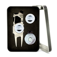 Kit de réparation de divots de golf multifonctionnel plaqué avec logo personnalisé, pack combiné de golf, kit de tournoi de golf, cadeau artisanal en métal