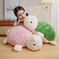 Peluche de Tortuga Rizada y Esponjosa en Varios Tamaños, Juguete de Peluche Suave Rosa y Verde, Almohada de Animal de Peluche para Sofá, Compañero para Niños
