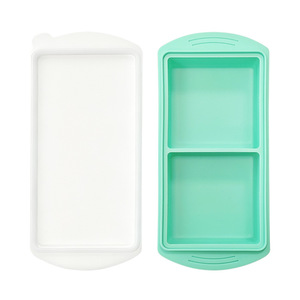 Bac à glaçons en silicone de qualité alimentaire avec couvercle, grande capacité, 4 cavités, bac à glaçons en silicone personnalisé, <span class=keywords><strong>moule</strong></span> sans BPA - Product Image 3