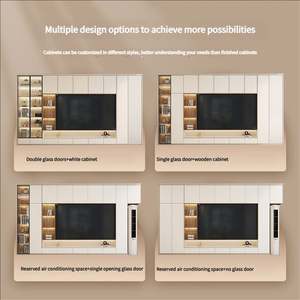 Middle Ancient Style LED <b>TV</b> <b>Stand</b> Cabinet Modern Design <b>Wall</b> <b>Mounted</b> Wooden Floating Living Room Furniture for Hotel Use - Product Image 5