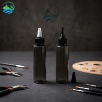 Bouteille en plastique PET transparente de 100 ml, rechargeable, avec bouchon à vis, pour distributeur d'huile capillaire, emballage de bouteille d'encre cylindrique