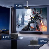 Projecteur de plafond 4K, projecteur intelligent de cinéma 4K Android avec haut-parleurs, 500 ANSI, meilleure qualité d'image, téléchargement d'applications, Data Show Beamer