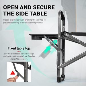 Sillas de <span class=keywords><strong>director</strong></span> de tubo de aluminio plegables portátiles Sillas de Directores de mesa auxiliar cómodas Silla de Directores de camping de alta resistencia - Product Image 4