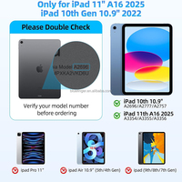 Clavier magique pour iPad 10e génération 10,9 pouces, étui de protection pour iPad 11e génération A16 11 pouces avec pavé tactile rétroéclairé RVB 7 couleurs