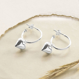 Set di collana e orecchini con ciondolo a forma di cuore vintage per donna, gioielli semplici e alla moda - Product Image 3