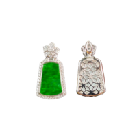 Pendentif en jadéite naturelle de type A birmane, pendentif en jadéite trapézoïdale, pendentif en jadéite unisexe, cadeau à porter au quotidien (avec NGTC)