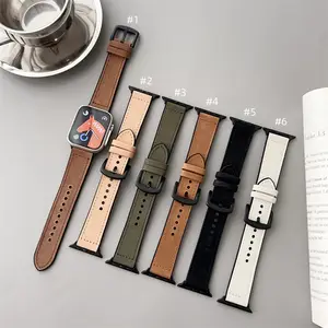 Luxury Smartwatch Watchbnd Women Men Wristband Sport Silicone Genuine Leather Watch Bands For Apple Watch Ultra