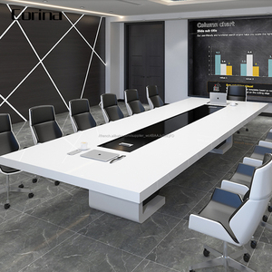 CORINA En <span class=keywords><strong>Pierre</strong></span> artificielle Blanche <span class=keywords><strong>de</strong></span> haute qualité <span class=keywords><strong>taille</strong></span> personnalisée 16 personne siège Table <span class=keywords><strong>de</strong></span> Conférence blanche - Product Image 4