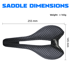 Asiento de bicicleta <span class=keywords><strong>MTB</strong></span>, cojín de asiento suave transpirable, sillín de bicicleta de carreras de ciclismo de montaña, sillín de bicicleta de fibra de carbono impreso en 3D - Product Image 4