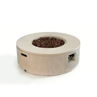 Brasero extérieur au gaz naturel avec 50 000 BTU, design écologique, matériau MGO, billes de verre pour jardin et terrasse