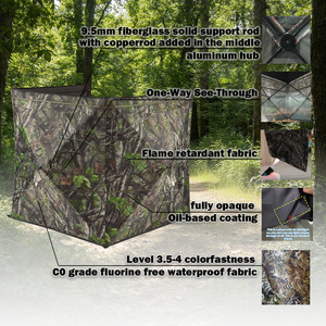 Abri de chasse léger et portable pour 1 ou 2 personnes avec écran pliable et tissu en polyester pour la chasse au cerf, au dinde et au tir à l'arc - Product Image 2