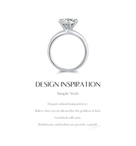 Anillo de Compromiso Clásico de Plata S925 con Oro Blanco y Diamante de Corte Brillante Redondo en Engaste de Puntas, Joyería Fina para Mujer - Product Image 4