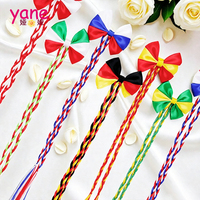 Pince à cheveux pour enfants avec motif drapeau national, pince à queue de cheval, pince à perruque, accessoires de mode pour fête, nœud en tissu, pinces à tresses pour filles